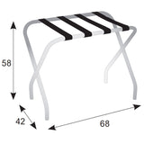 Reggivaligia in acciaio cromato e cinghie in PVC