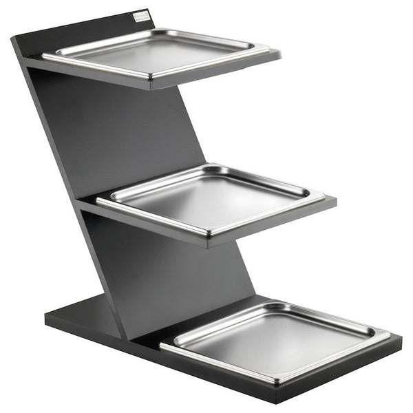 Alzata 3 Piani Con Vassoi Quadrati Gn 2/3 Refrigerata, Wengé, Buffet Classic - Pintinox