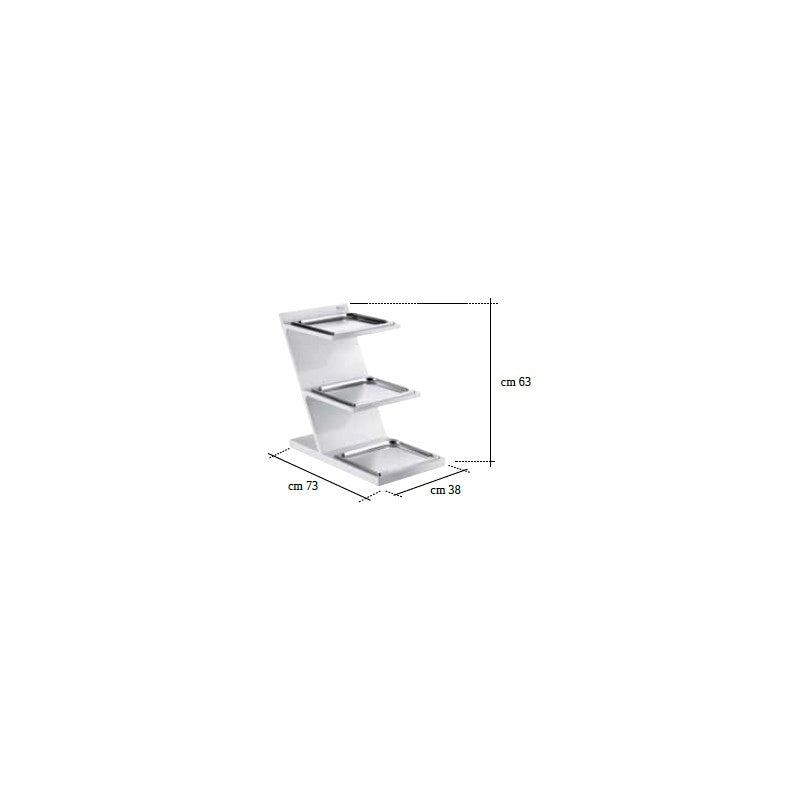 Alzata 3 Piani Con Vassoi Quadrati Gn 2/3 Refrigerata, bianco, buffet 5 Stelle - Pintinox