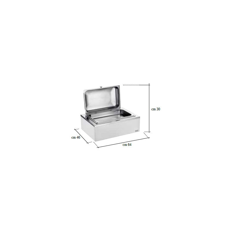 Chafing Dish Rettangolare Gn 1/1 Con Chiusura A Frizione, bianco, buffet 5 Stelle - Pintinox