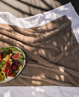 Telo piscina color taupe con bande bianche 100x180 cm - Frette