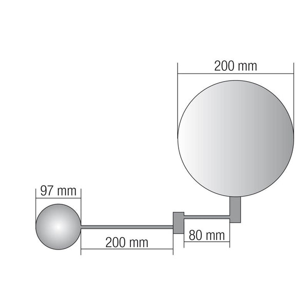 Specchio ingranditore a 2 bracci