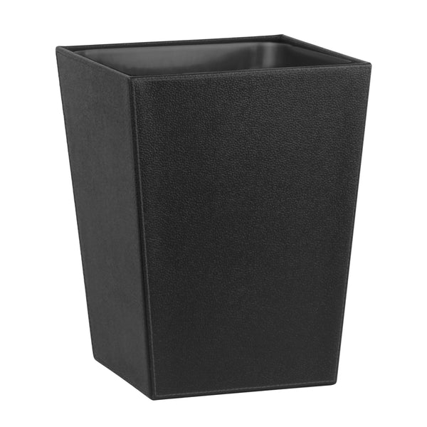 Cestino Gettacarte Quadrato in ecopelle, colore Nero