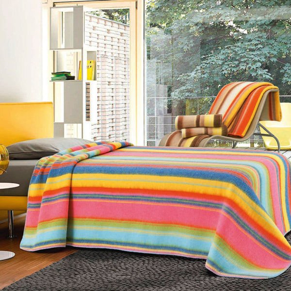 Coperta Arcobaleno Bordo Vellutino