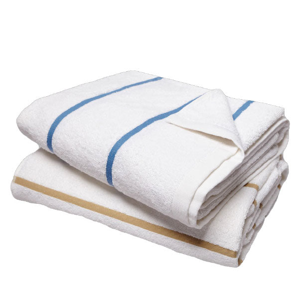 Telo piscina colore bianco con righe blu o beige 100 x 170 cm - Frette