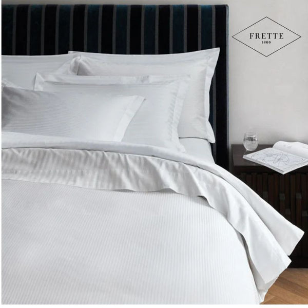 Federa 3 volani in Raso Rigato 300 fili, 50x80 cm - Frette