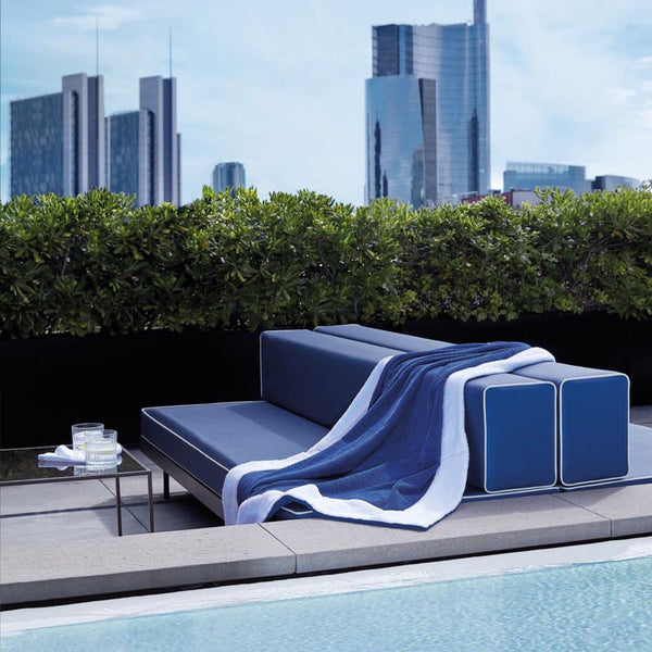 Telo piscina colore blu con bande bianche 100 x 180 cm - Frette